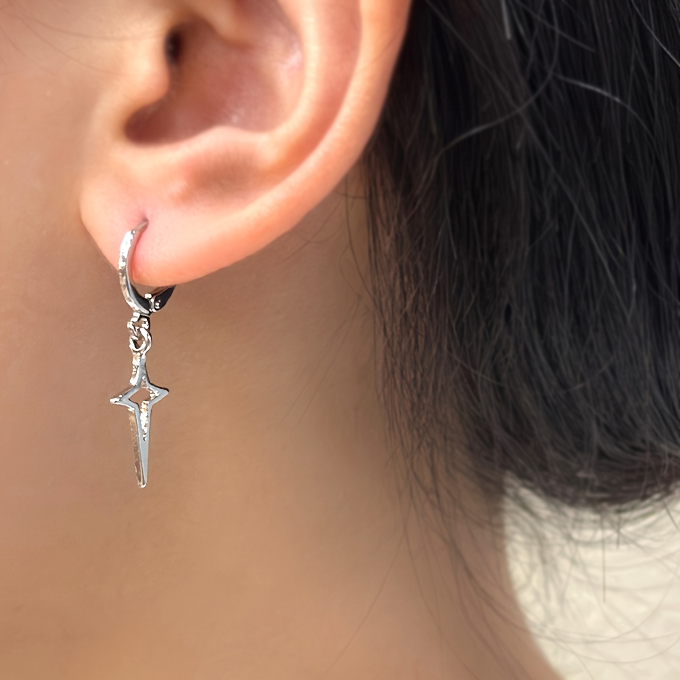 Women's Asymmetrical Cross & Star Earrings